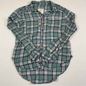 Abercrombie & Fitch Button Down Shirt Women’s Large Soft Plaid Flannel Casual